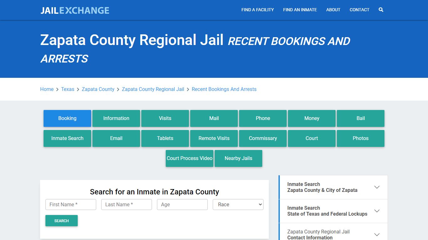 Zapata County Regional Jail Recent Bookings And Arrests