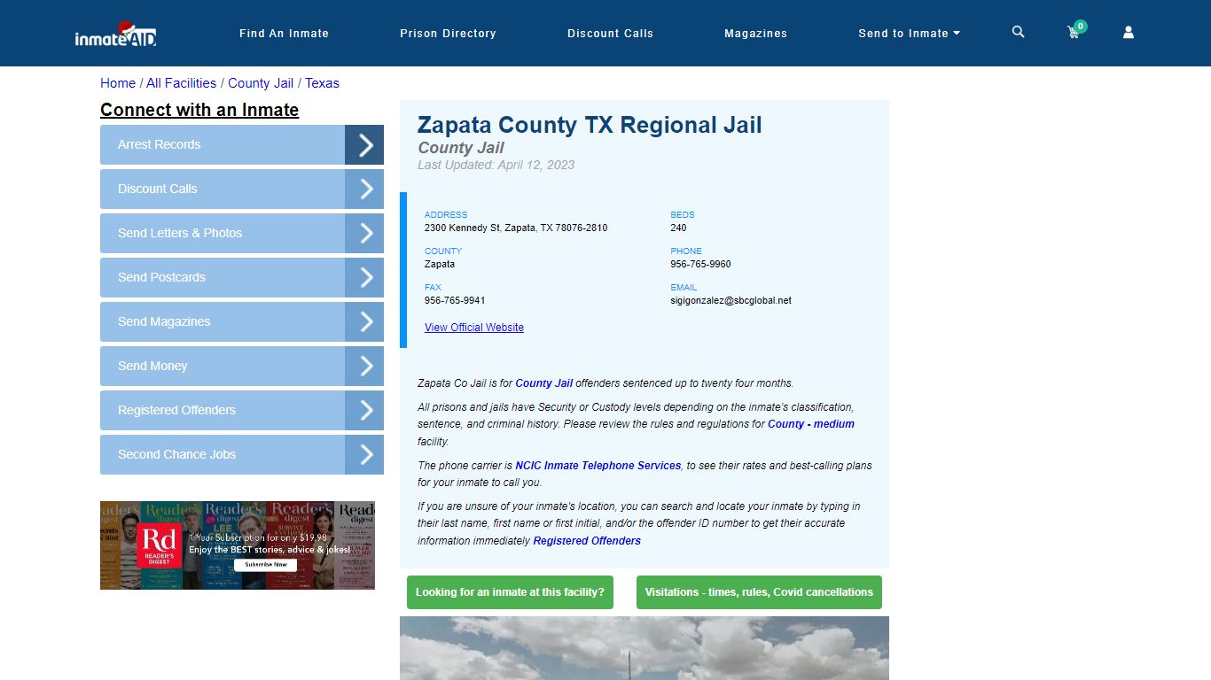 Zapata County TX Regional Jail - Inmate Locator - Zapata, TX